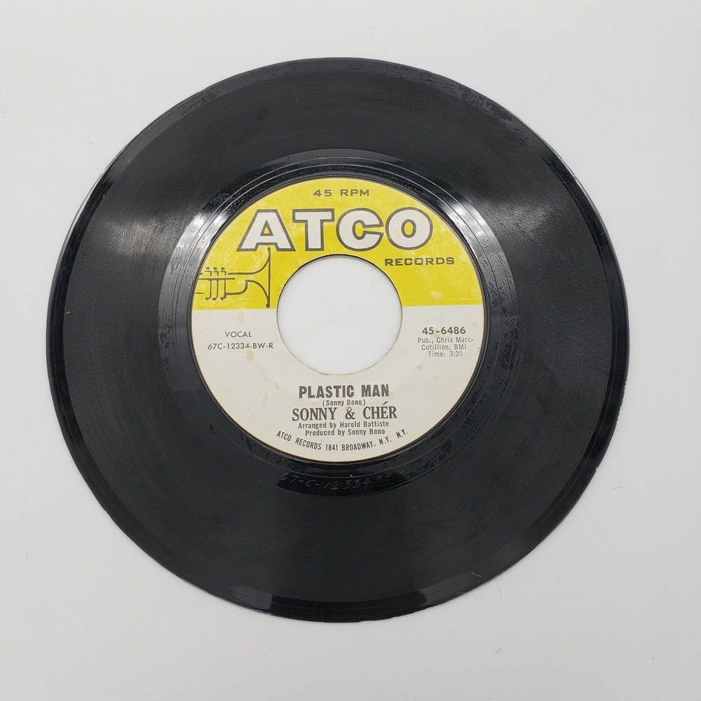 Sonny and Cher Plastic Man / It's‎ the Little Things 45 RPM 7" Single Pop Vinyl